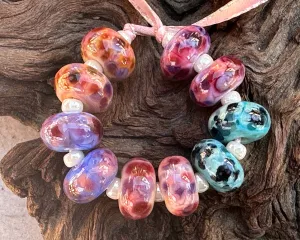 10 Mosaic Mix Lampwork Beads Set SRA