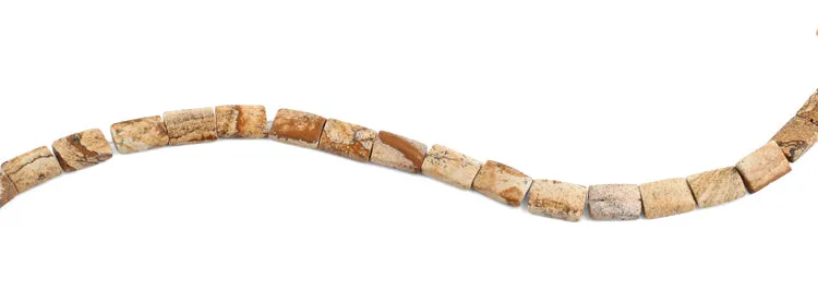 10x14MM Picture Jasper Rectangle Gemstone Beads