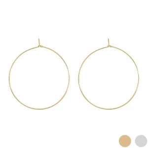 18K Gold PVD Stainless Steel Wire Hoop Earrings / ERJ0044