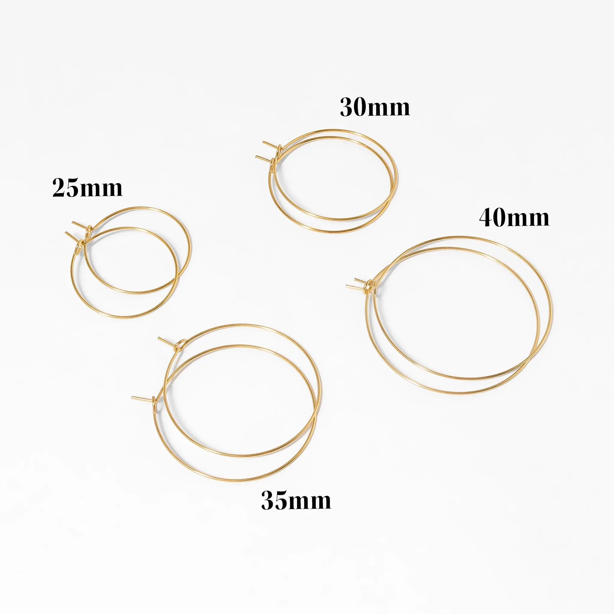 18K Gold PVD Stainless Steel Wire Hoop Earrings / ERJ0044