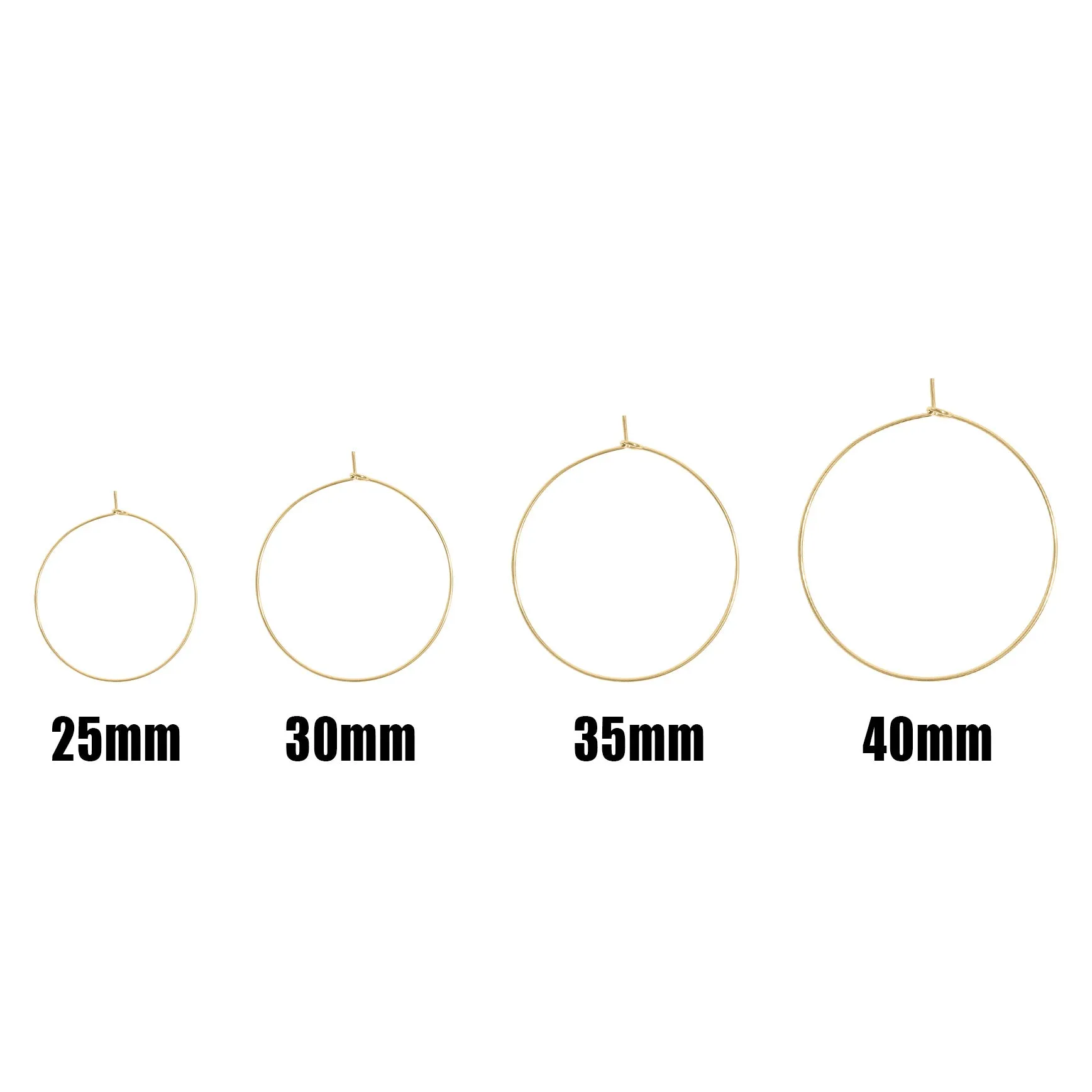 18K Gold PVD Stainless Steel Wire Hoop Earrings / ERJ0044
