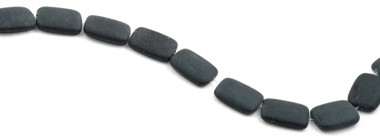 18x25mm Frosted Blackstone Rectangular Beads