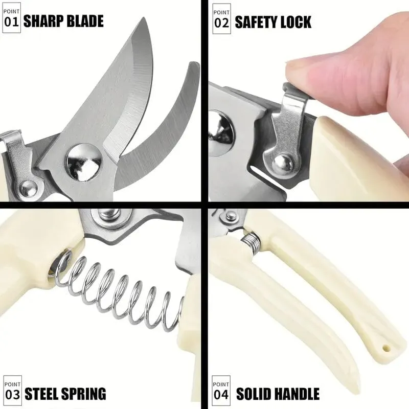 2-Pieces: Garden Pruning Shears Set Sharp Blades