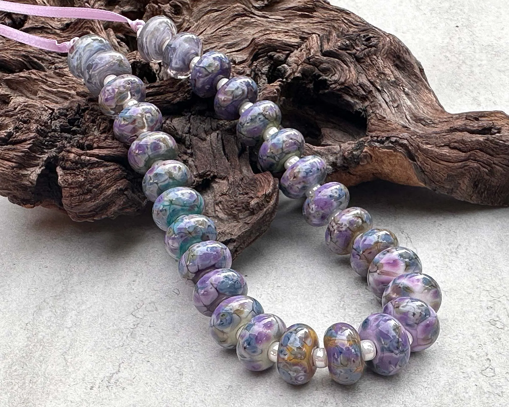 28 Picasso Mosaic Pairs Lampwork Beads Set SRA