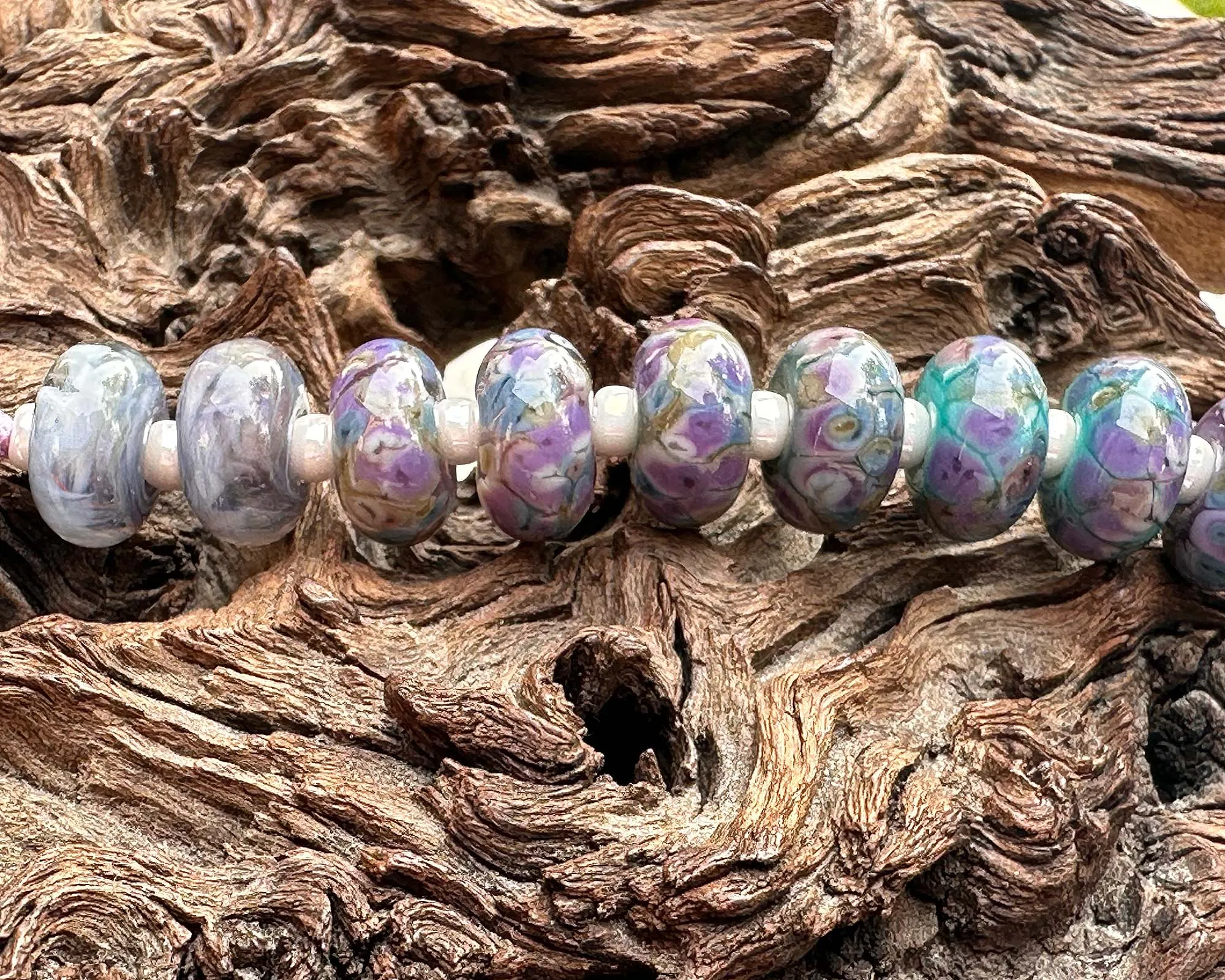 28 Picasso Mosaic Pairs Lampwork Beads Set SRA