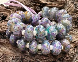 28 Picasso Mosaic Pairs Lampwork Beads Set SRA
