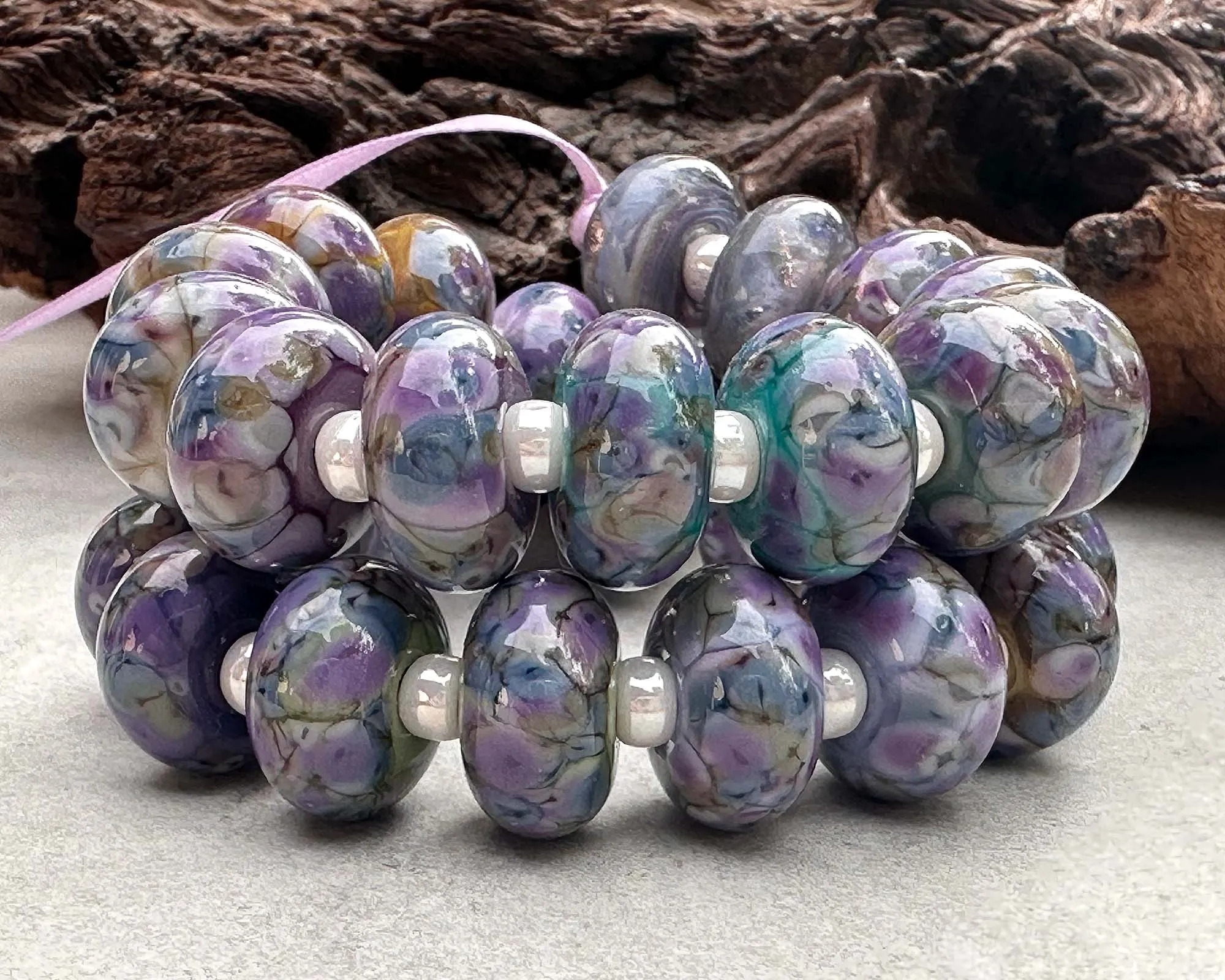 28 Picasso Mosaic Pairs Lampwork Beads Set SRA