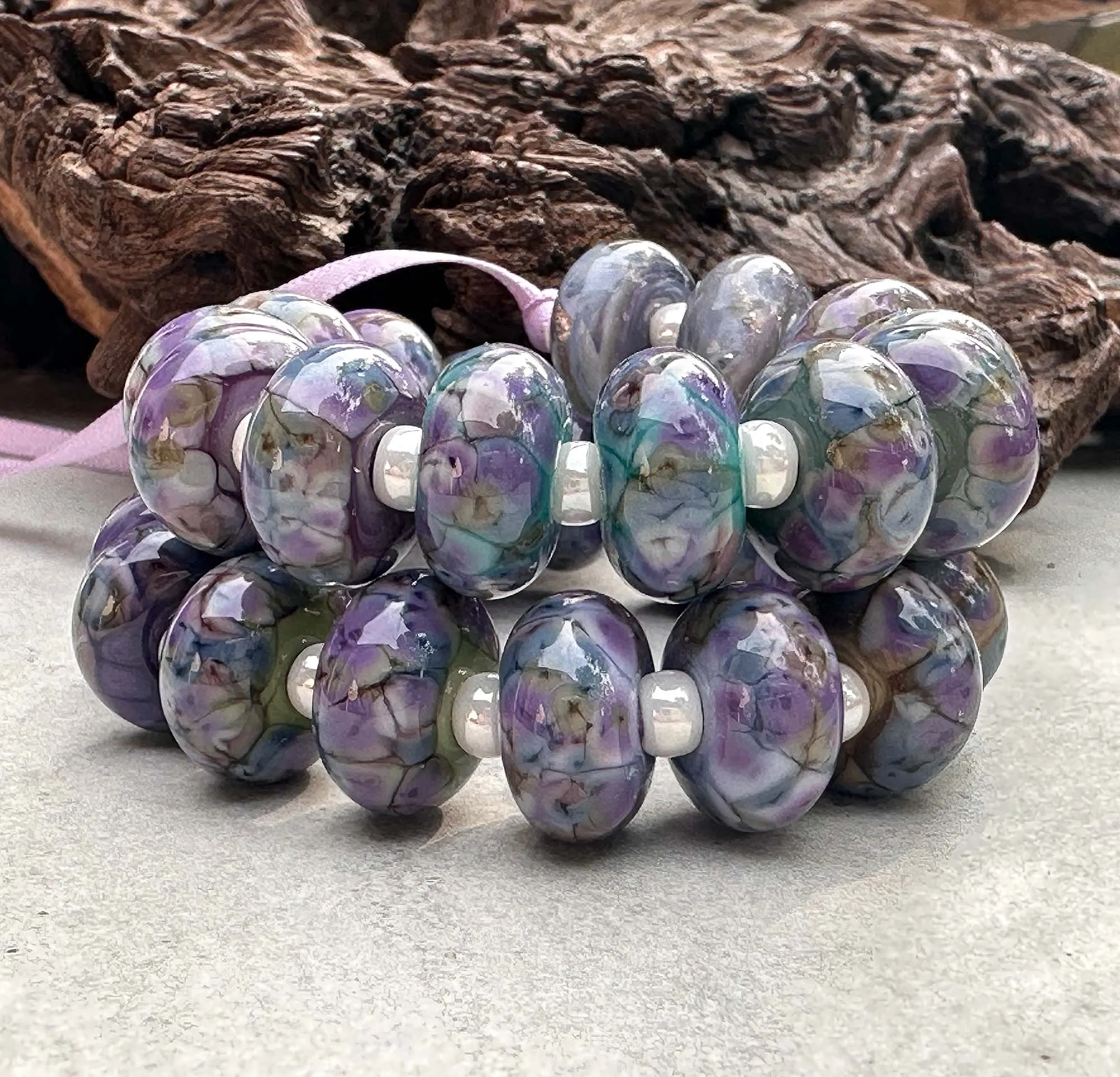 28 Picasso Mosaic Pairs Lampwork Beads Set SRA