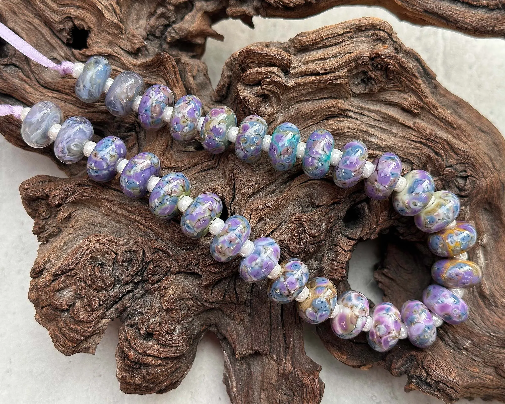 28 Picasso Mosaic Pairs Lampwork Beads Set SRA