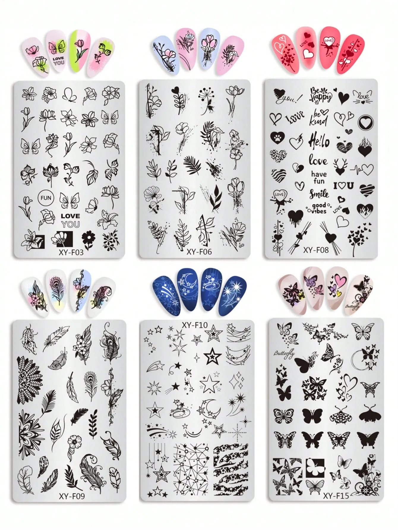 6pcs Nail Art Stamping Set