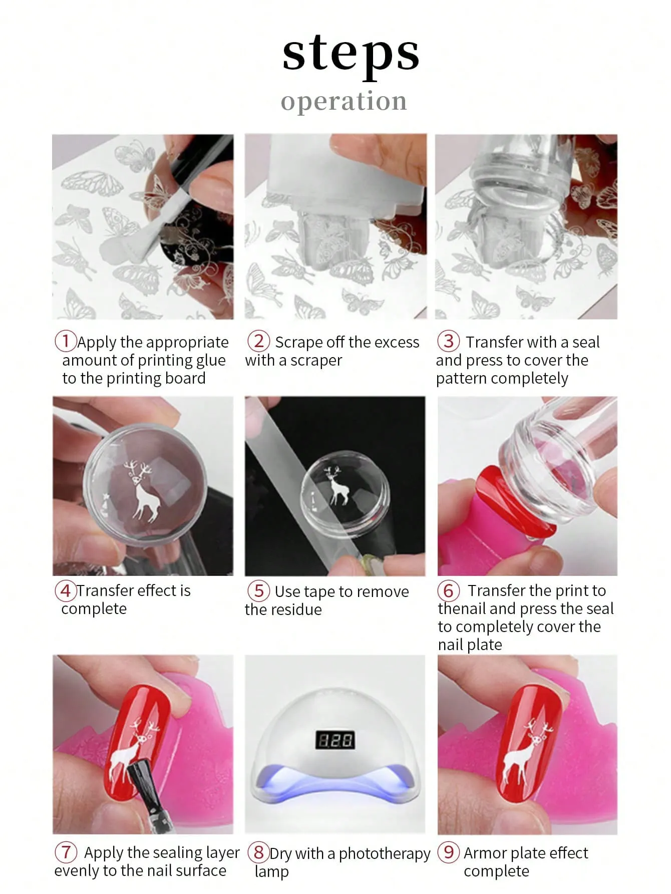 6pcs Nail Art Stamping Set