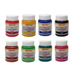 8 Colors Acrylic Metallic Color Bottles ( 45ml / 1.5Oz each) 360 ML