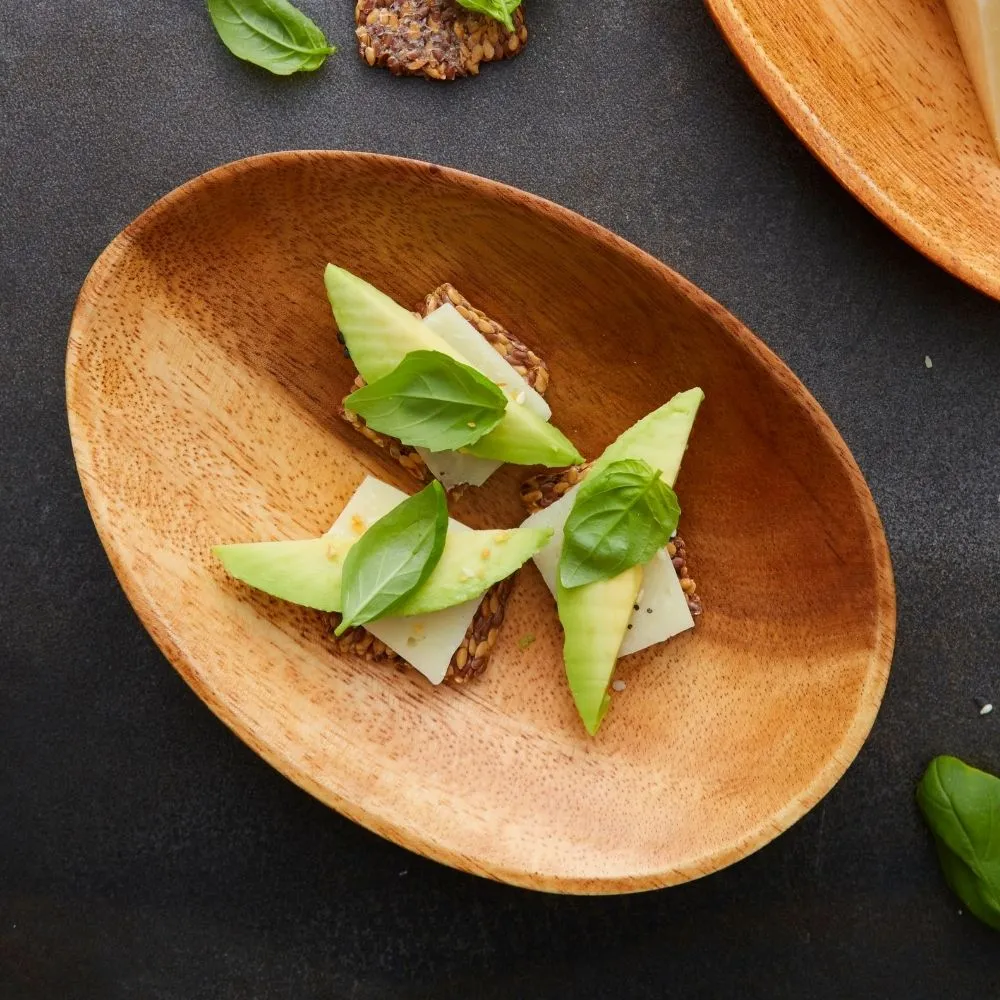 Acacia Wood Small Plates and Bowls Set