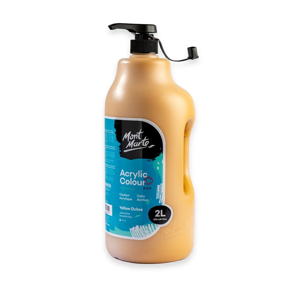 Acrylic Colour Paint Signature 2L (67.6 US fl.oz) Bottle – Yellow Ochre