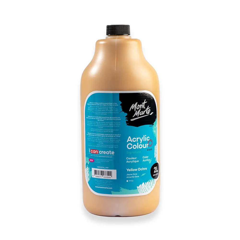 Acrylic Colour Paint Signature 2L (67.6 US fl.oz) Bottle – Yellow Ochre