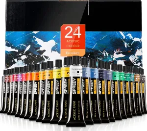 Acrylic Paint Set, 24 Colors /Tubes (22ml,0.74oz)