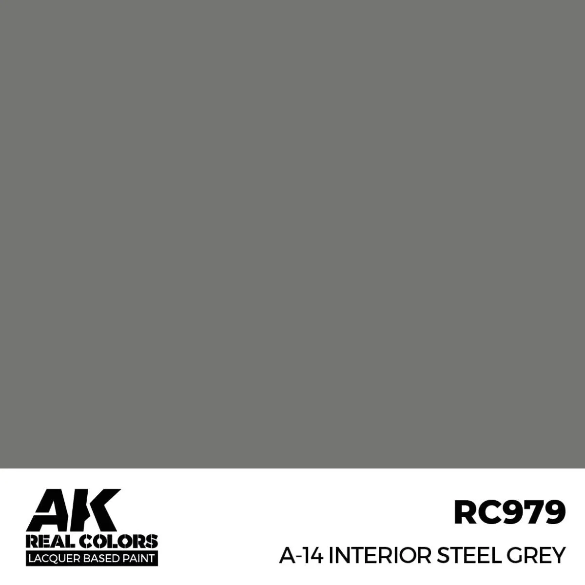AK Interactive RC979 Real Colors A-14 Interior Steel Grey Paint 17ml