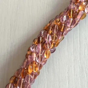 Ametrine Plain Oval Beads 15" Strand