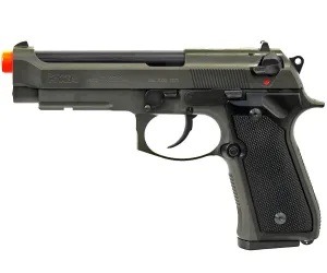 ANM CUSTOMS Cerakote KWA M9 Tactical PTP Gas Blowback Airsoft Pistol - OD Green
