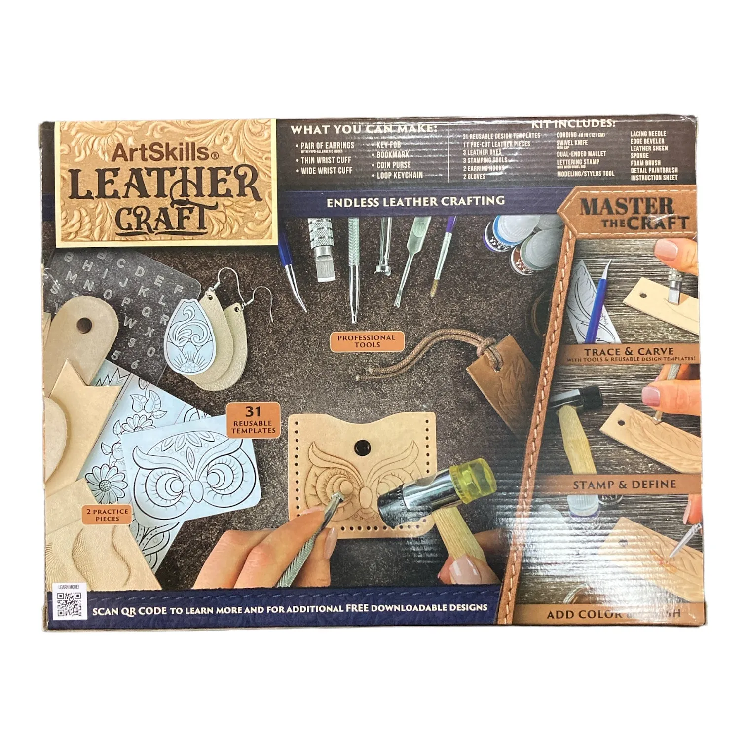 ArtSkills Leather Craft Kit, 64 Pieces