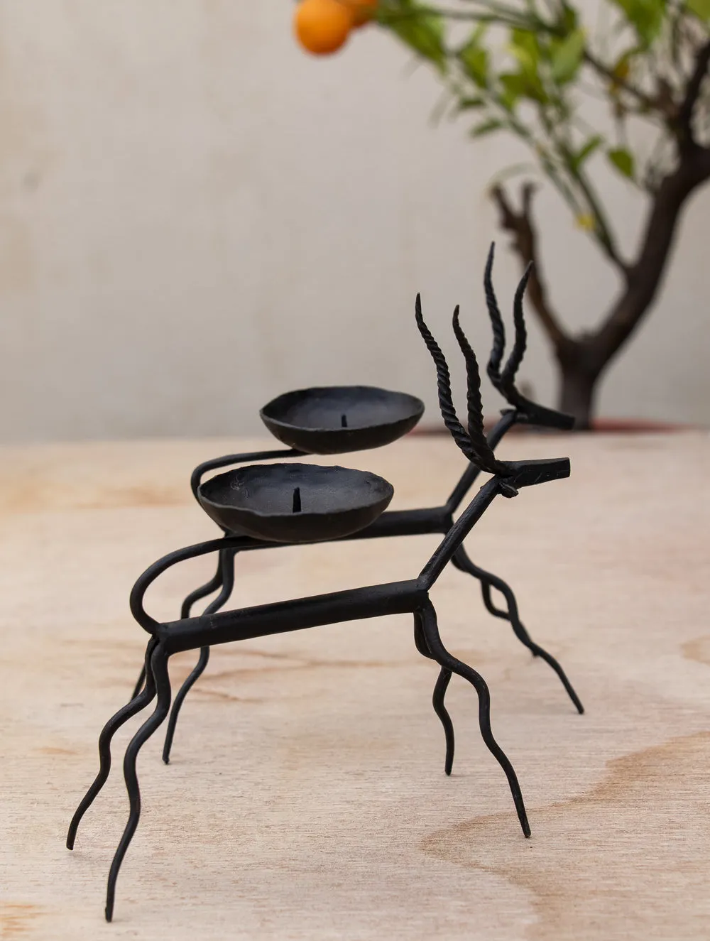 Bastar Tribal Art - Candle Holders - Deer (Set of 2)