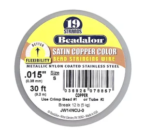 Beadalon Wire Satin Copper 19 Strand .015 Inch / 30Ft