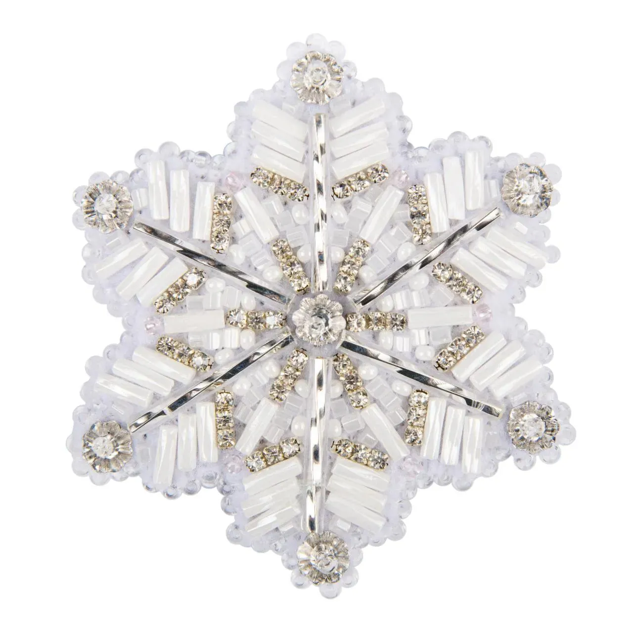 Beadwork kit for creating brooch Crystal Art "Snowflake" BP-352C