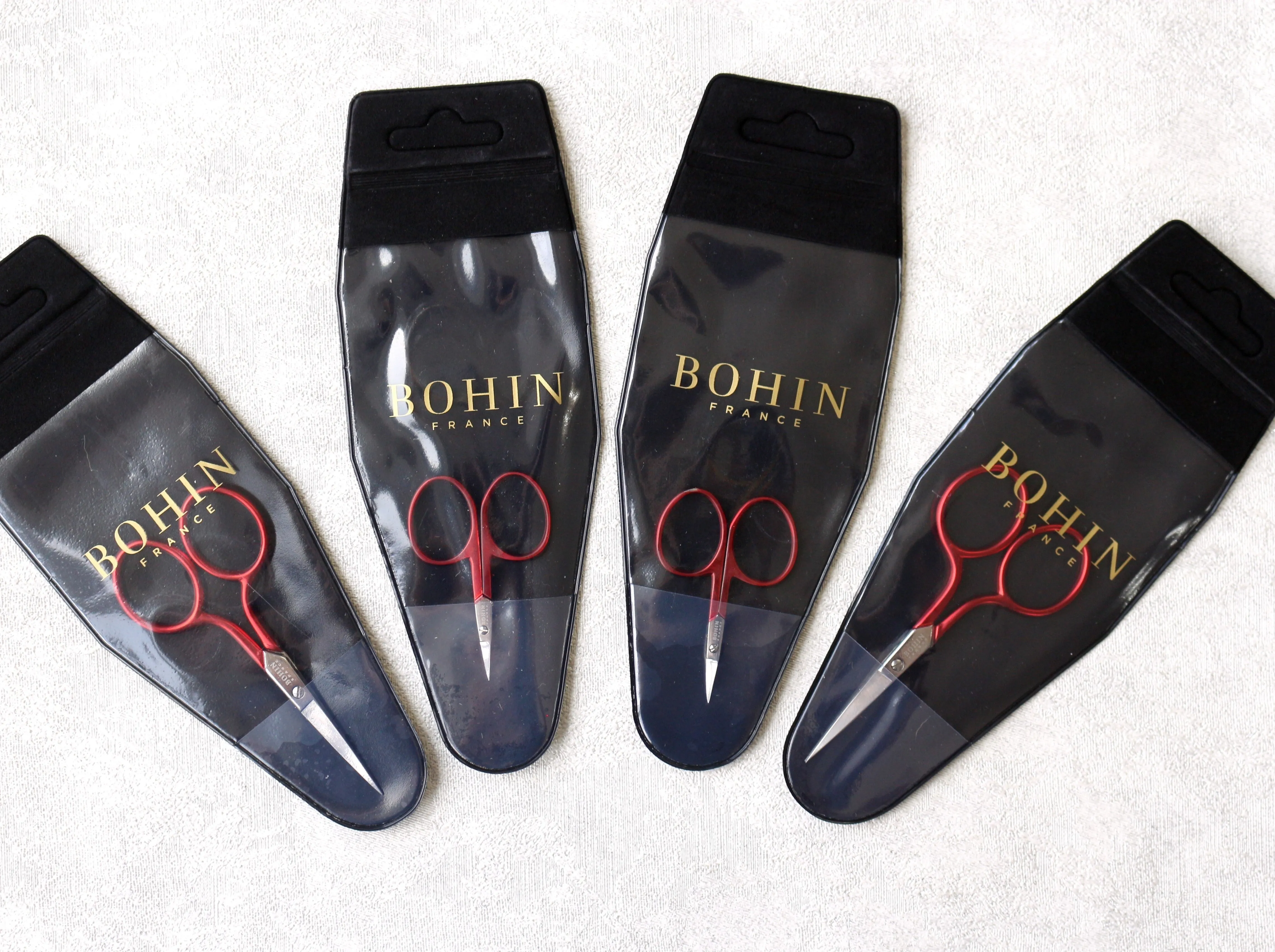 BOHIN "Soft Touch" Red Embroidery Scissors