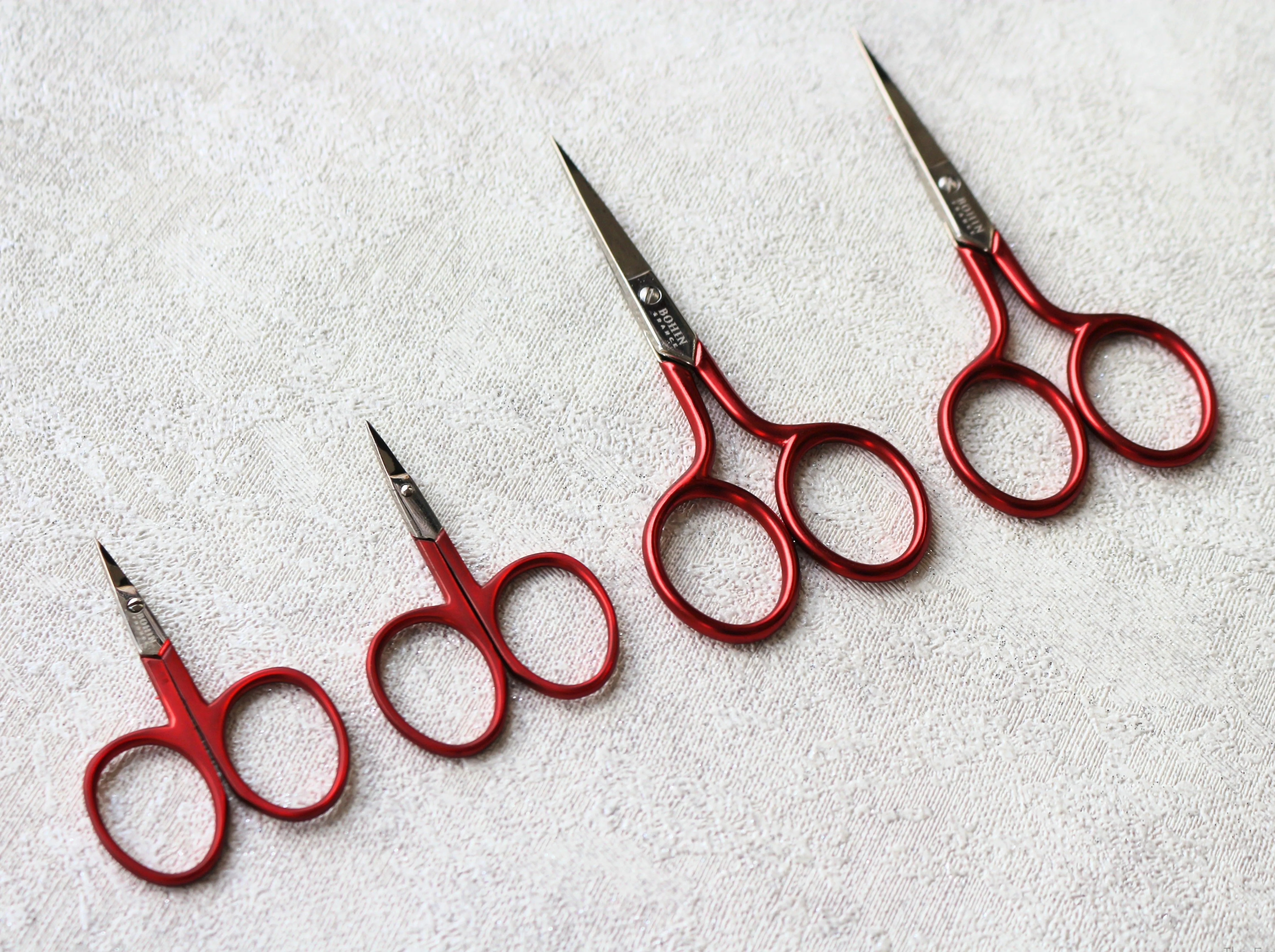 BOHIN "Soft Touch" Red Embroidery Scissors