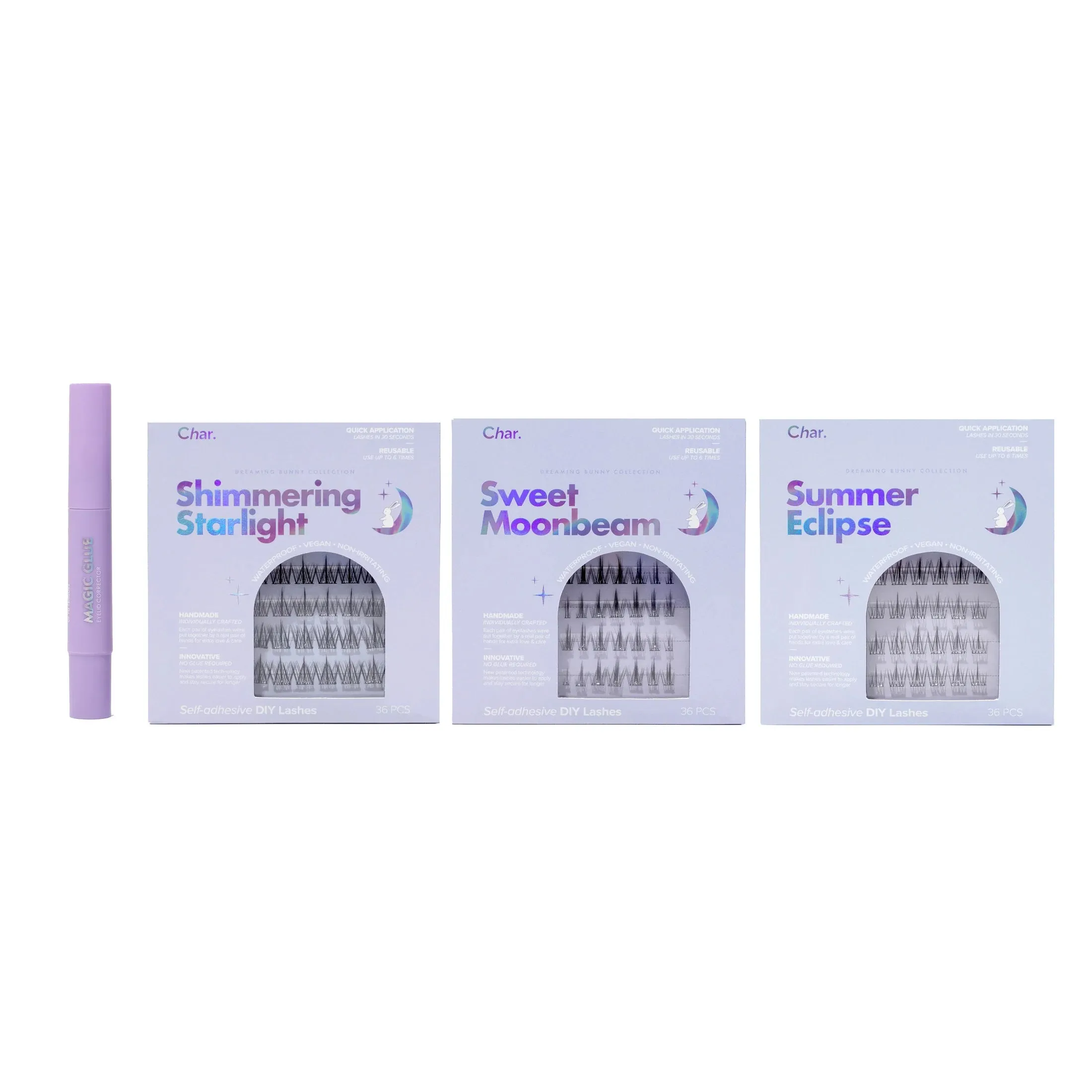 CHAR Lash Dreaming Bunny collection   Magic glue combo Best Fake Eyelashes and Magic Glue For Eyelids