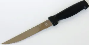 Chef Craft 20883 Utility Knife, Stainless Steel Blade, Plastic Handle, Black Handle, Serrated Blade :EA: QUANTITY: 1
