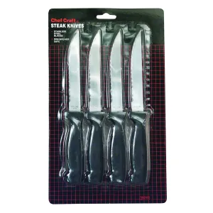 CHEF CRAFT 20979 Steak Knife Set, 4-1/2 in L Blade, Stainless Steel Blade, ABS Handle