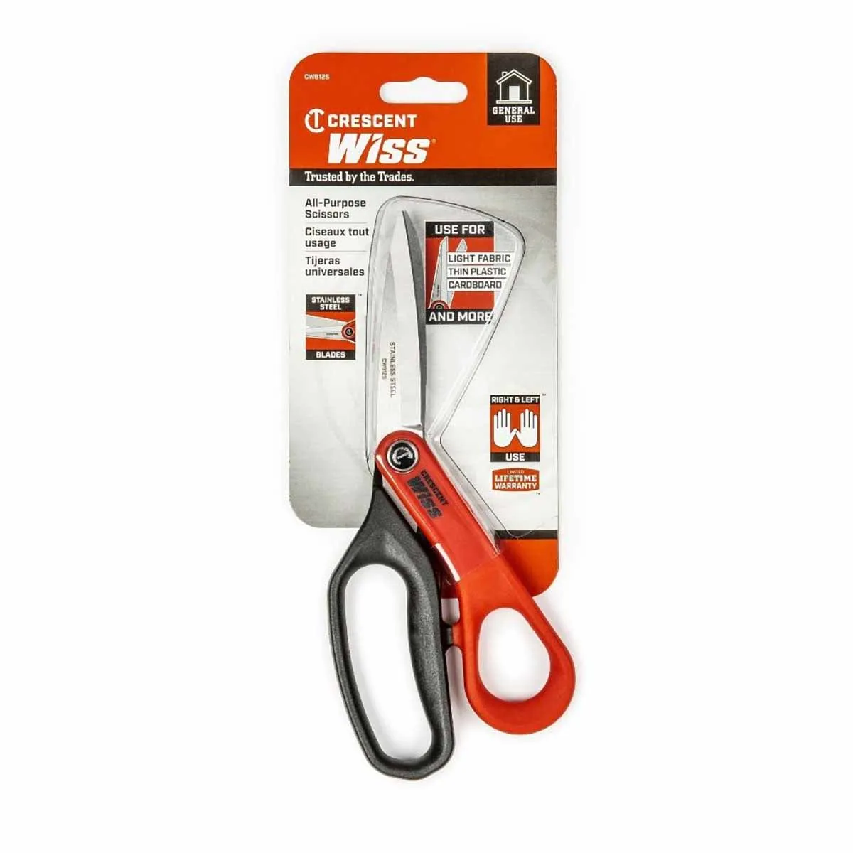 Crescent Wiss CW812S 8-1/2" Stainless Steel All Purpose Tradesman Shears