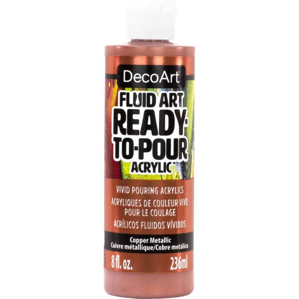 DecoArt FluidArt Ready -To-Pour Acrylic Paint 8oz - Copper Metallic