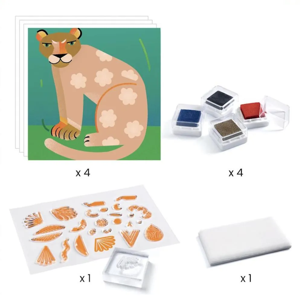 Djeco Clear Stamping Kit - Patterns & Animals