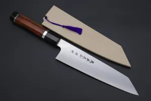 Fu-Rin-Ka-Zan YUTAKA 豊佳 Series R-2 Edition FR2YP-33 Kiritsuke 210mm (8.2 Inch,  Octagonal Desert Ironwood Handle with Nickel Silver Spacers and Black-Golden-Color Turquoise Composite Stone Ferrule & Butt)