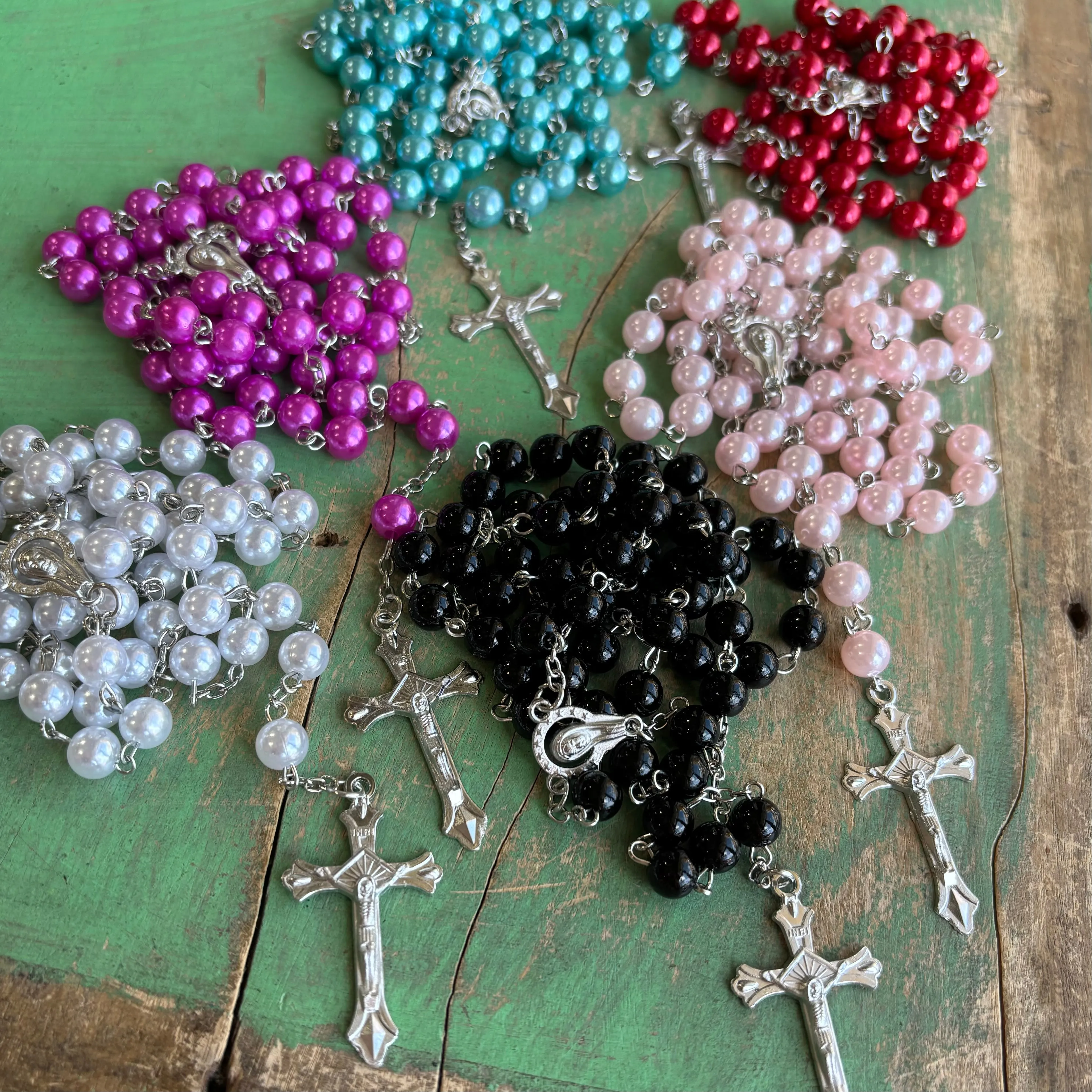 Glass Pearl Rosary