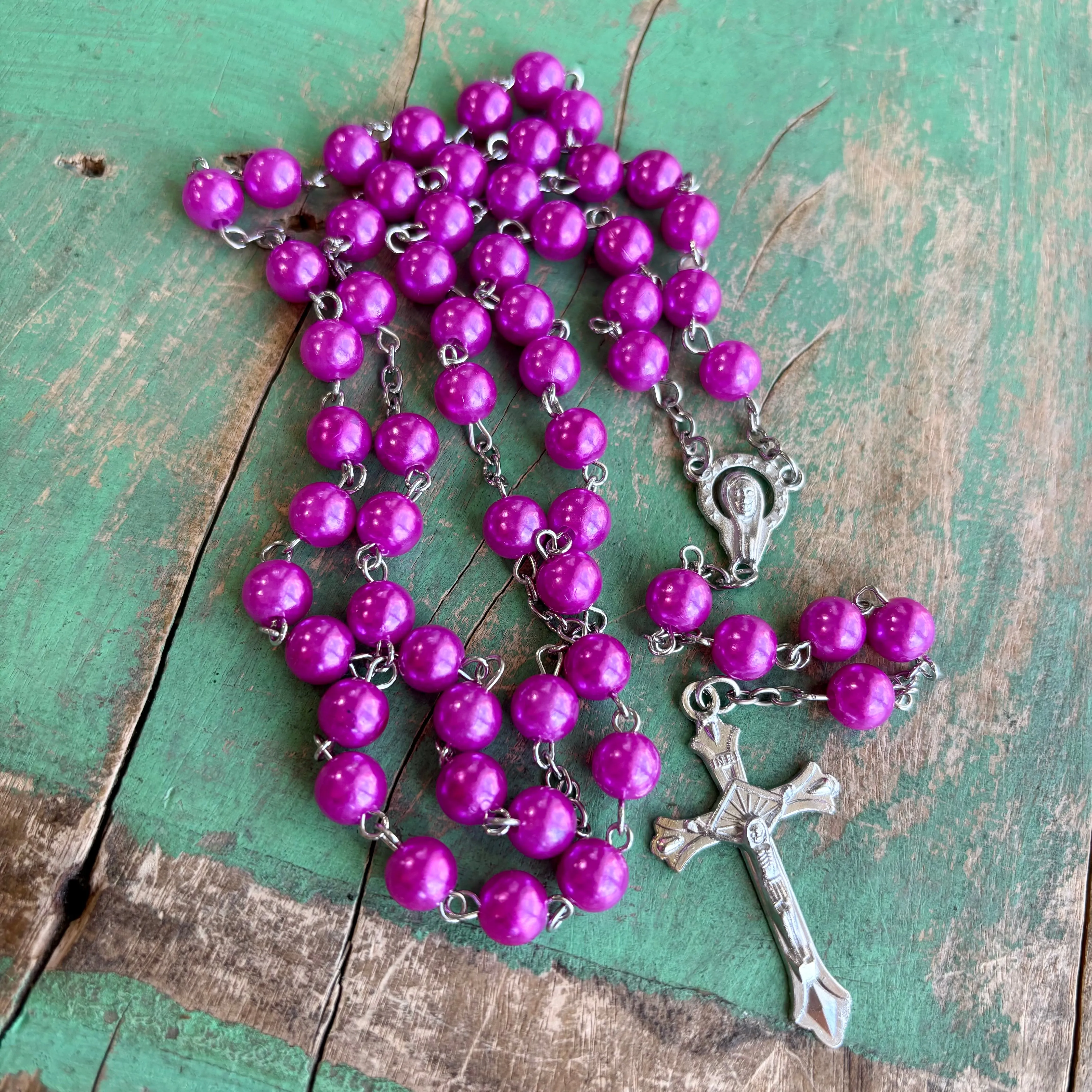 Glass Pearl Rosary