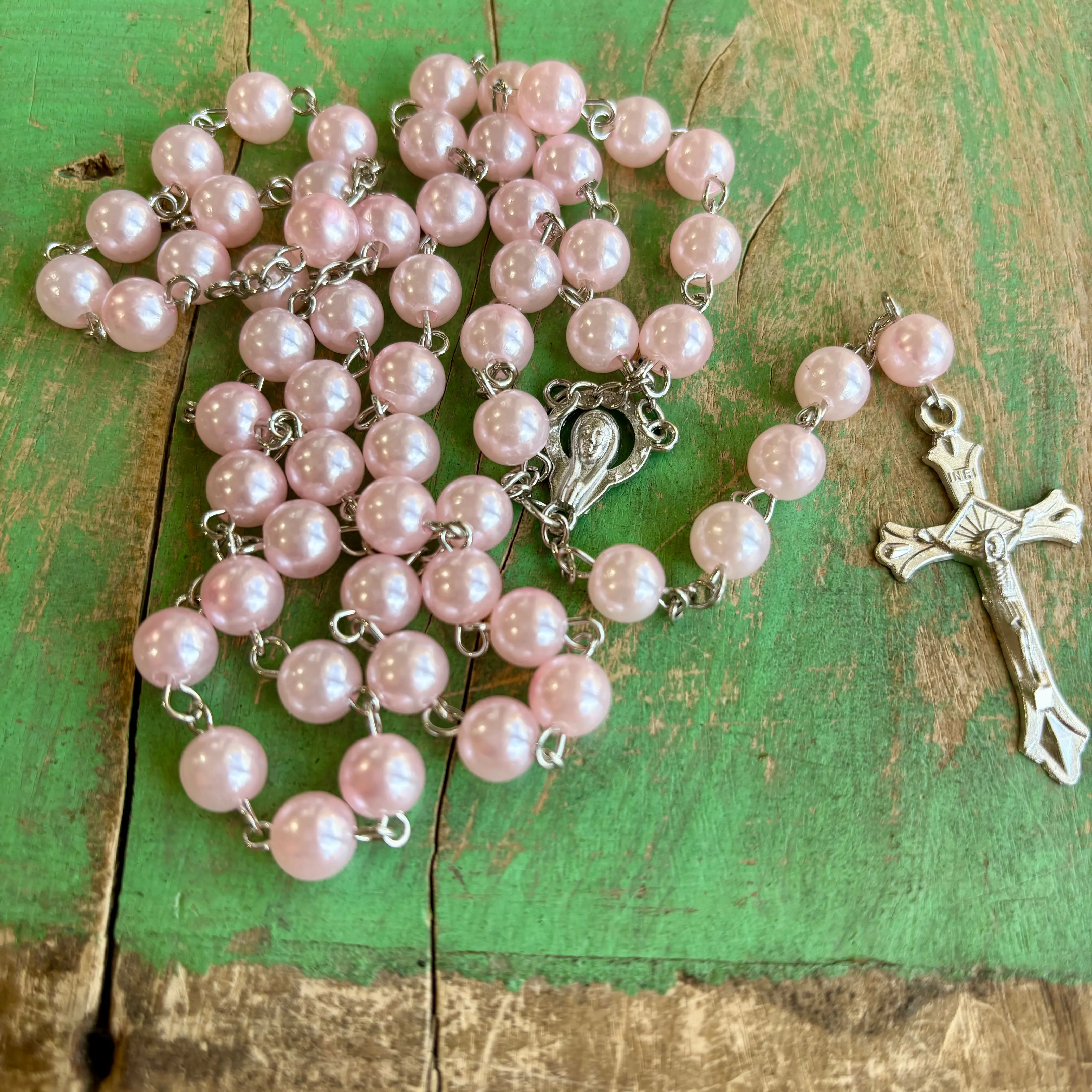 Glass Pearl Rosary