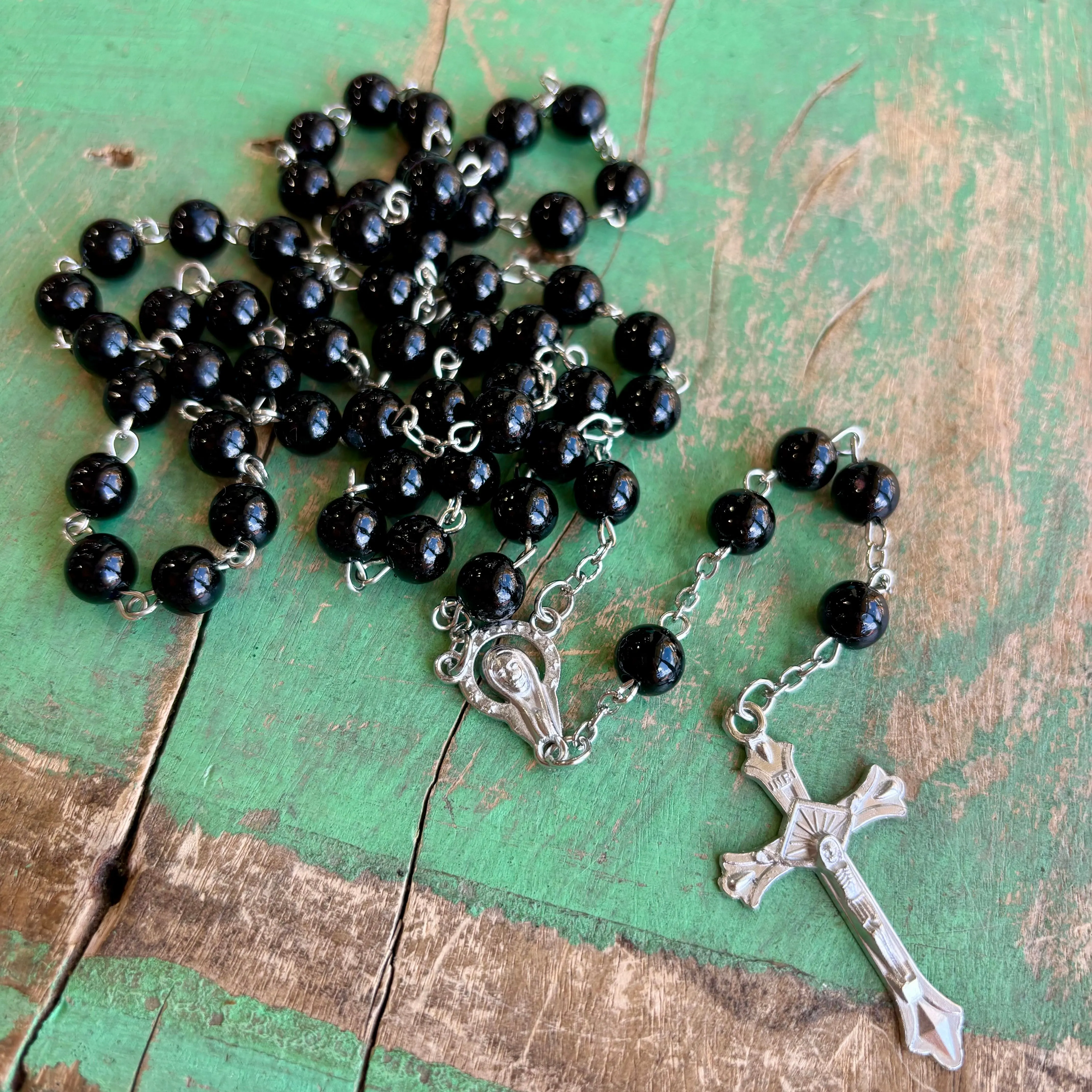 Glass Pearl Rosary