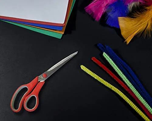 Katzco Stainless Steel Multi-Purpose Scissors Set - 5 Pieces Comfort Grip Scissors,