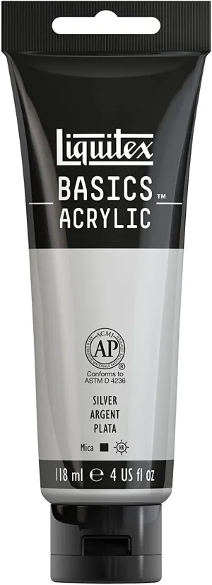 Liquitex BASICS Acrylic Paint, 4-oz tube, Silver