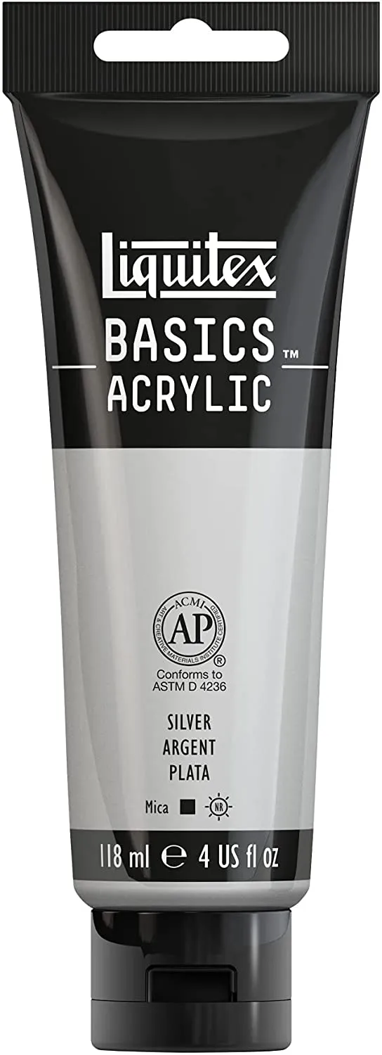 Liquitex BASICS Acrylic Paint, 4-oz tube, Silver