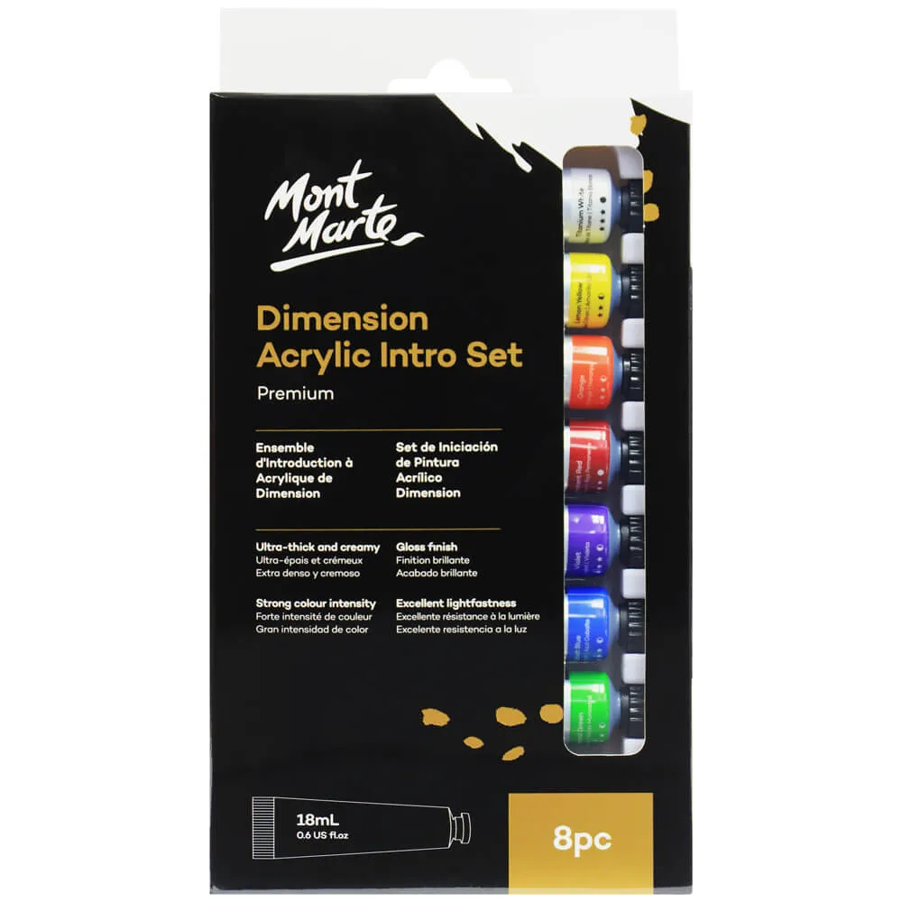 Mont Marte Dimension Acrylic Intro Set 8pc x 18ml