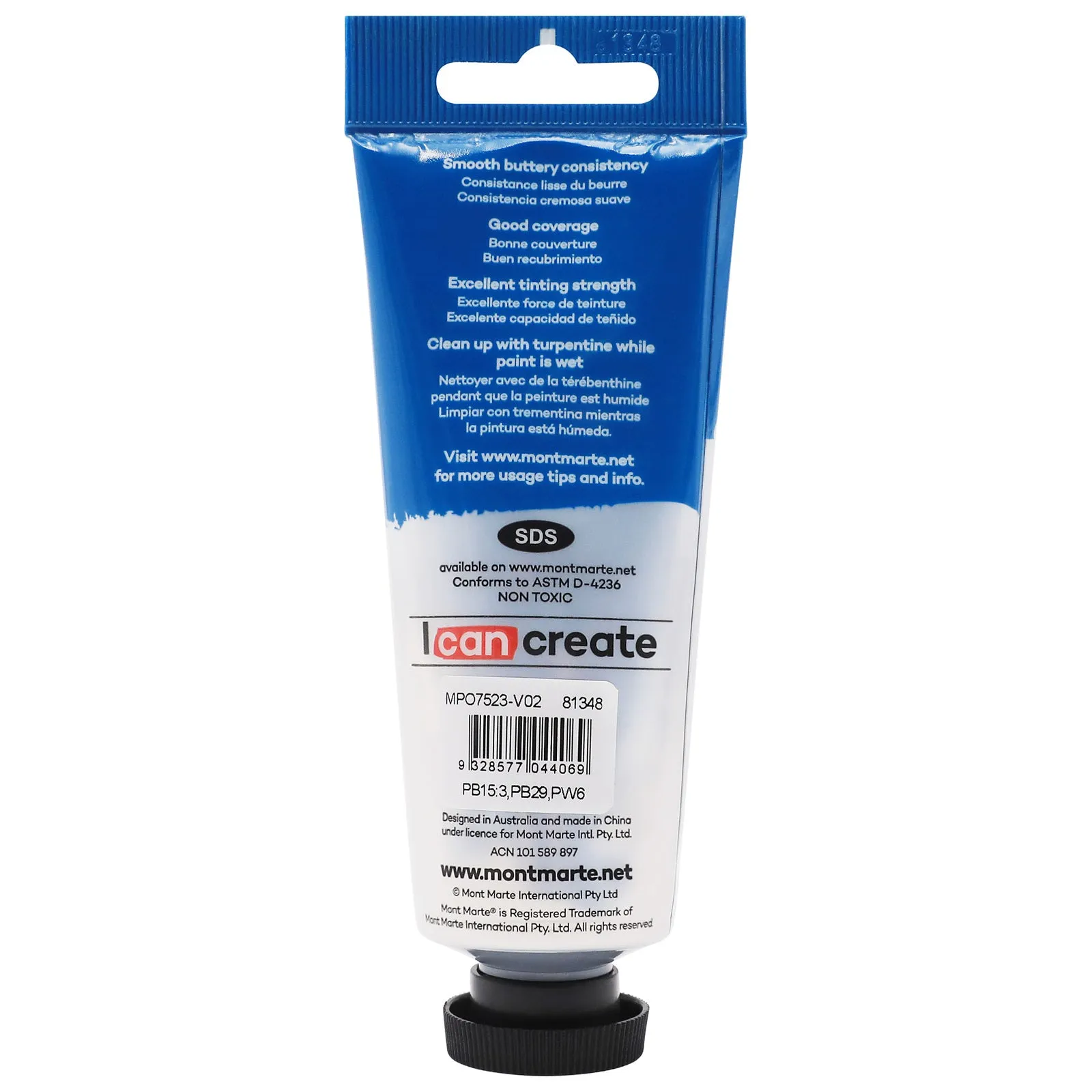 Mont Marte Oil Paint 75ml - Cyan