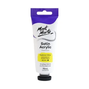 Mont Marte Satin Acrylic Paint Tube 75ml - Cadmium Yellow