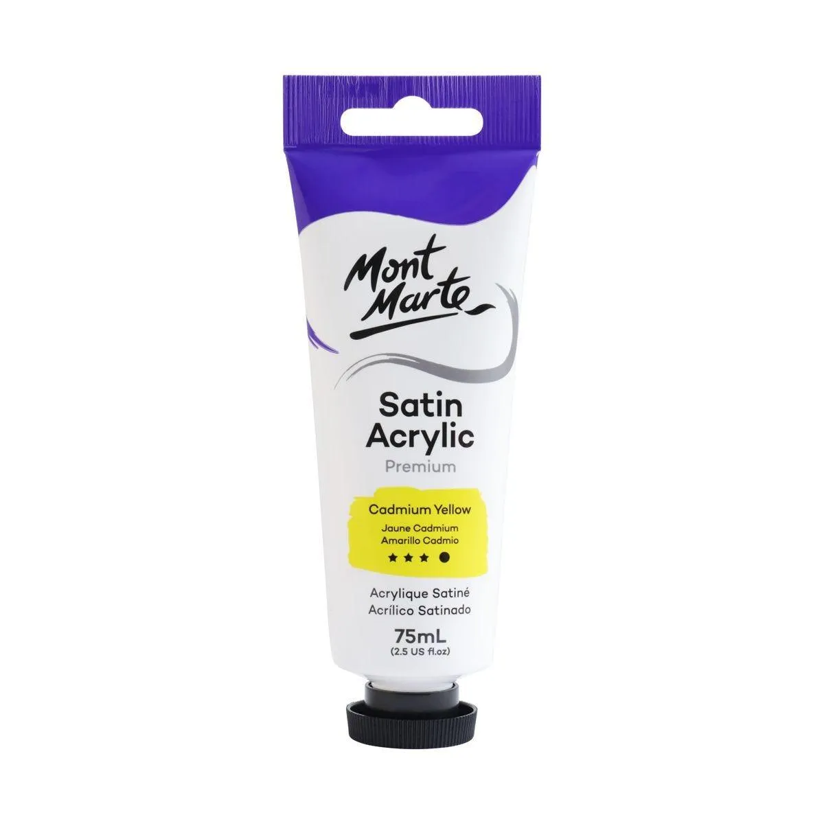 Mont Marte Satin Acrylic Paint Tube 75ml - Cadmium Yellow