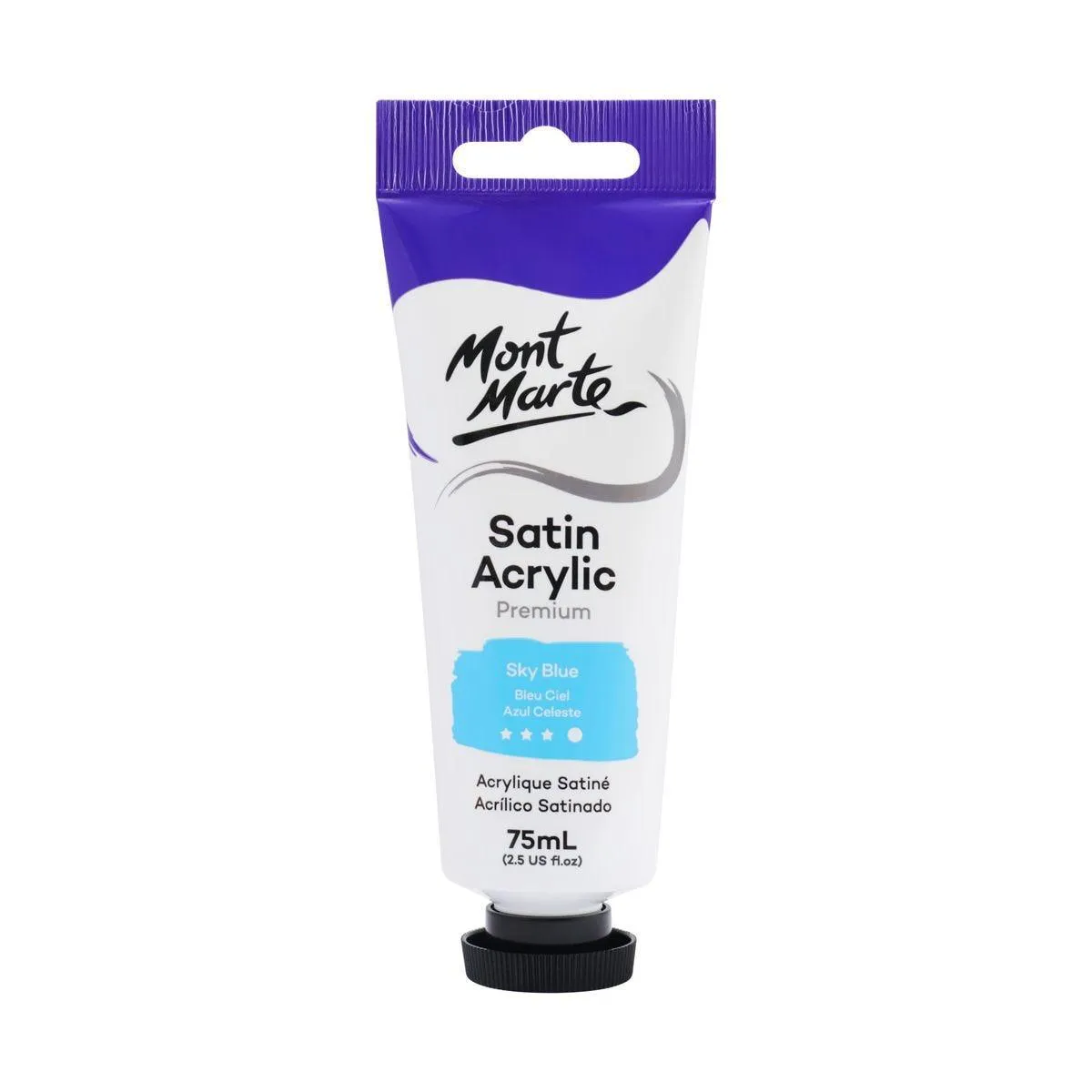 Mont Marte Satin Acrylic Paint Tube 75ml - Sky Blue