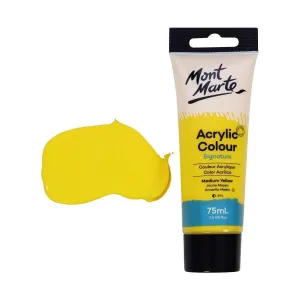 Mont Marte Studio Acrylic Paint Tube 75ml - Medium Yellow