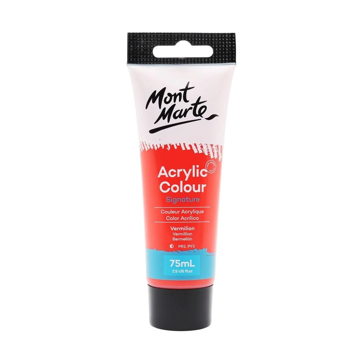 Mont Marte Studio Acrylic Paint Tube 75ml - Vermillion